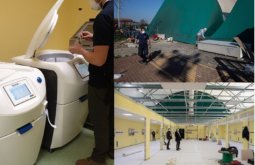 Soluscope equipment set up in record time at camp camp hospital in Italy